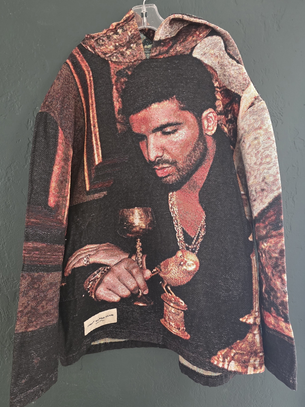First Class Club Drake Take Care Album Cover Woven Tapestry Hoodie Adult Size S